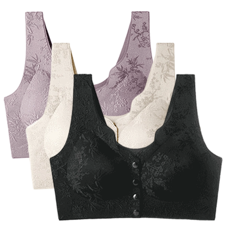 🌹 SISTA DAGEN - KÖP 2 FÅ 1 GRATIS! ✨ Bekväm Sömlös BH utan Bygel med Framfäste - Mjuk Stödjande Passform för Vardag och Specialtillfällen 🌸💫