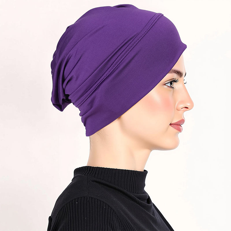 👒 Köp 1 få 1 GRATIS!🌸 Mjuk Stretch Turbanmössa – Mjölksilke, Anti-Halk, Döljer Hårvolym & Multifunktionell, 11 Färger 👒🌸
