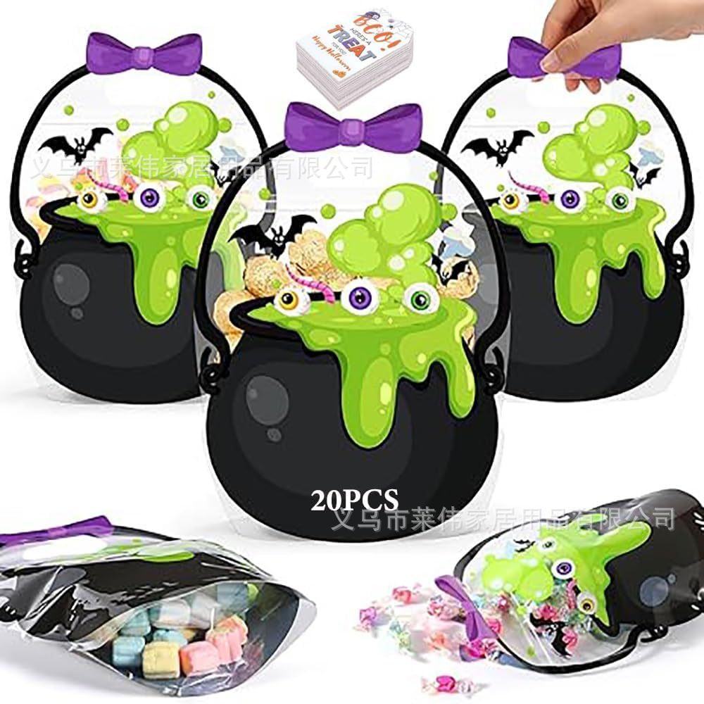 đ 50 % RABATT NU! đ» Halloween genomskinliga pumpa presentpĂ„sar â dragkedja & bekvĂ€mt handtag för godis đŹ