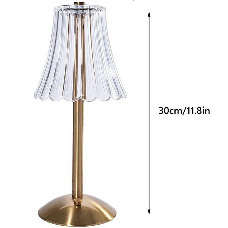 đȘ -50 %! âš Uppladdningsbar bordslampa i retrostil â akryl + jĂ€rn â Ă11Ă30 cm â 2 W â pekskĂ€rm med 3 fĂ€rger â Type-C â ögonskydd â guld đ