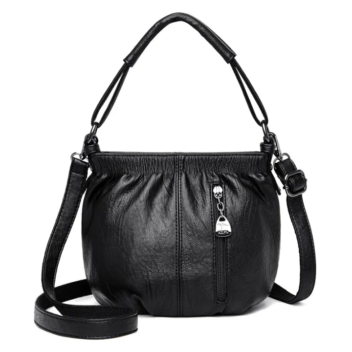 ⏰ Endast nu 50% rabatt!👜✨ Avslappnad veckad väska i mjukt läder ✨ – Praktisk bucket-väska med stil 💼 Lätt, slitstark och perfekt för vardagsbruk! 🌟