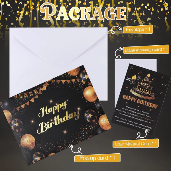 🎵 60% RABATT! 🎂 3D Popup-Musikalisk Födelsedagskort – Lyser, Spelar Sång & Överraskande Popup 🎁