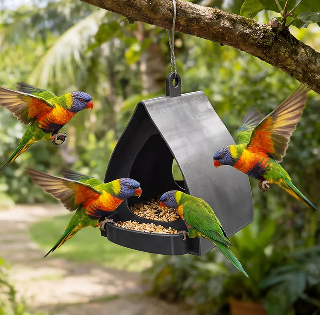 📢 55 % rabatt ⏰ Hängande fågelmatare med tak – Enkel observation, skyddad mat och hållbar design! 🐦🌧️
