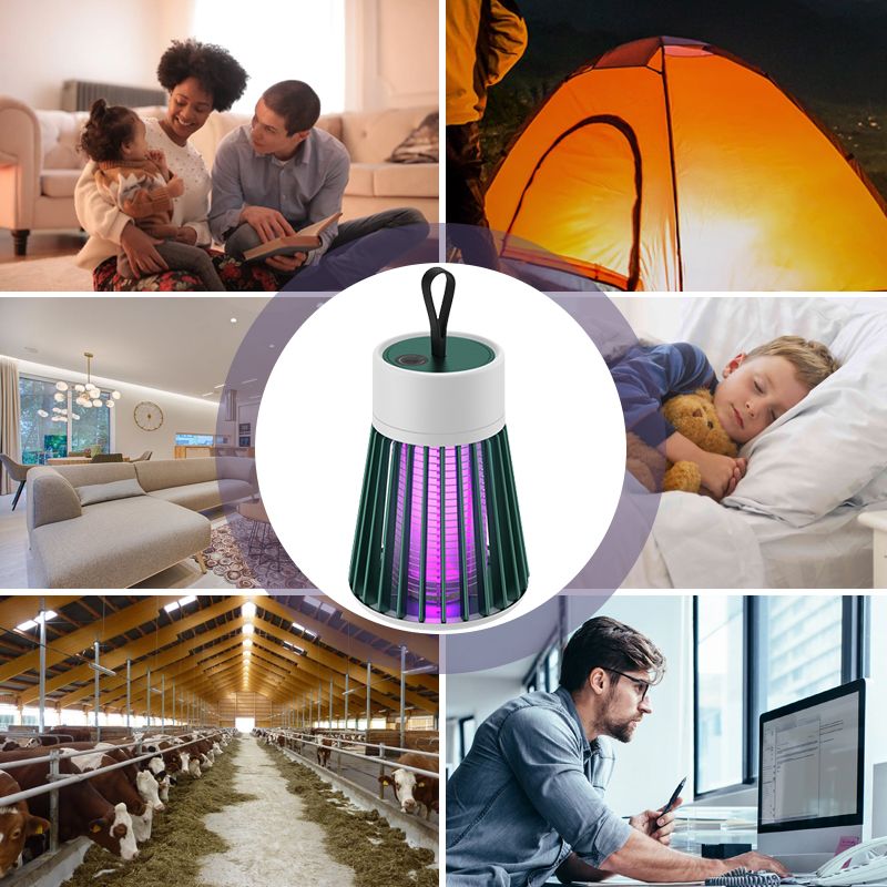 2025 Ny elektrisk chock mygg mygglampa inomhus utomhus USB -laddning myggavvisande myggsläckningslampa