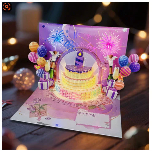 🎵 60% RABATT! 🎂 3D Popup-Musikalisk Födelsedagskort – Lyser, Spelar Sång & Överraskande Popup 🎁
