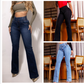 🔥64 % rabatt! ⏰ Högmidjade stretchbyxor med utsvängda ben – förlänger din silhuett, stretchig komfort, elegant stil hela dagen👖✨De första hundra kunderna får en gratis present🎁