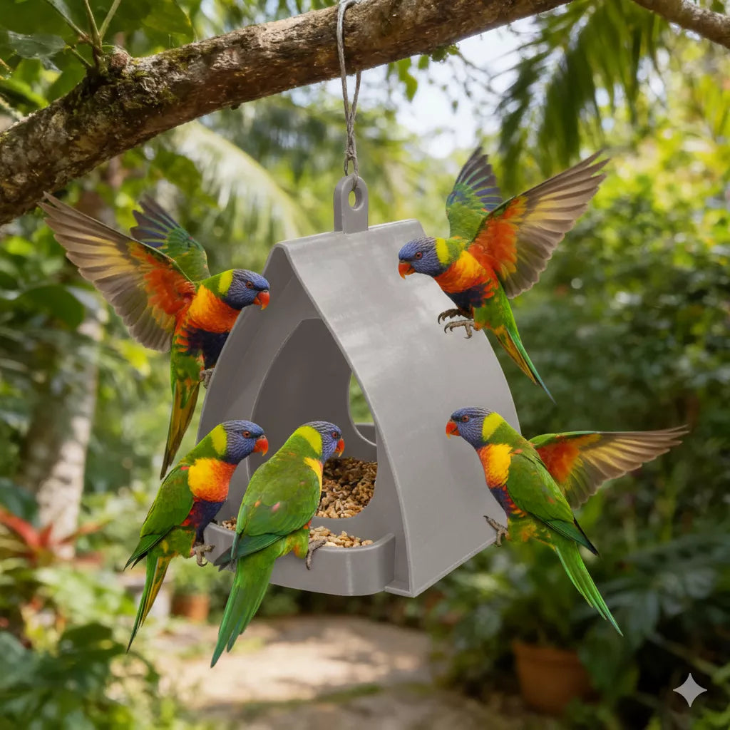 📢 55 % rabatt ⏰ Hängande fågelmatare med tak – Enkel observation, skyddad mat och hållbar design! 🐦🌧️