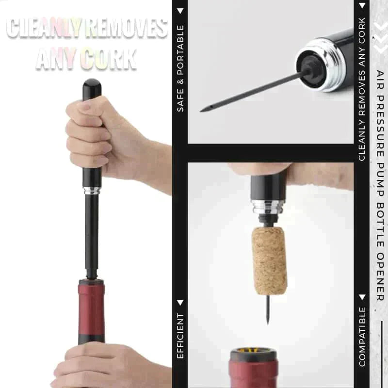 🍷 KÖP 2 FÅ 1 GRATIS! ⚡ Flasköppnare med Luftpump – Öppnar på 3 Sekunder, Stiligt Penn-Design & Inkluderar Tappkran 🔧
