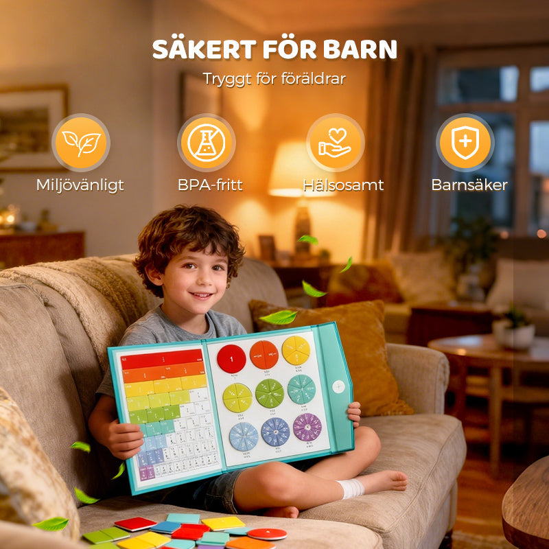 🧩 52% RABATT! 🧲 Montessori Fraktionspussel – Magnetiska Delar, Pedagogiskt & Utvecklar Matematikförståelse ✨