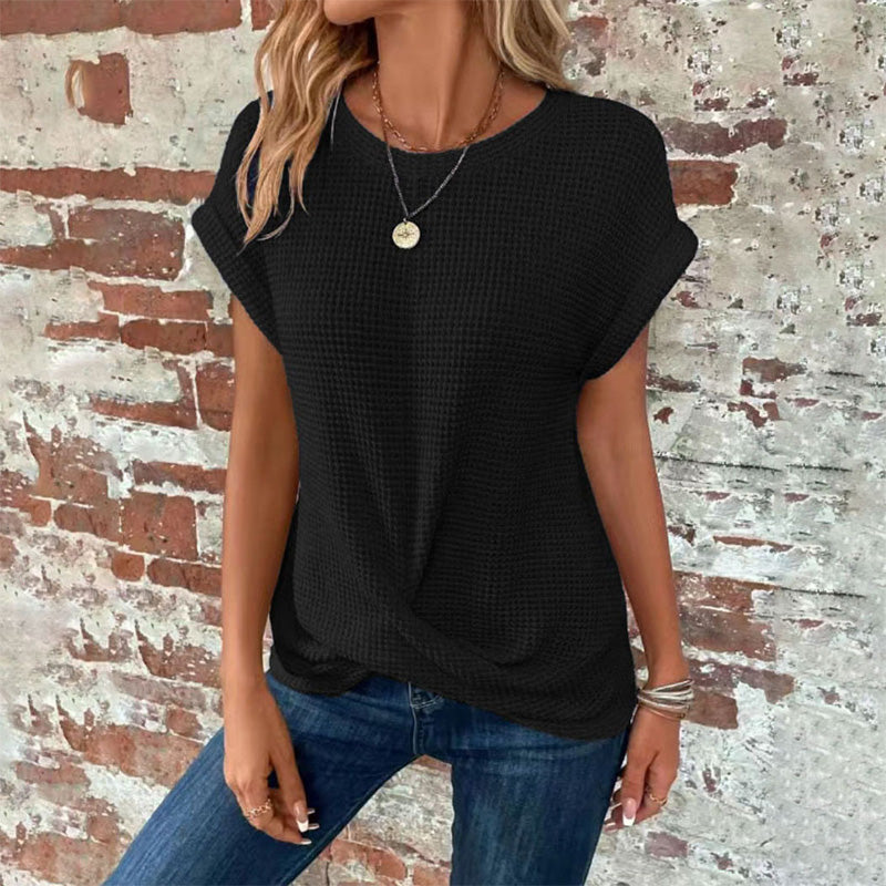 👗 50 % RABATT JUST NU! 🦇 Sommar-T-shirt för damer med virkade fladdermusärmar – Boho-virkning, luftiga ärmar och lätt material – Perfekt för varma dagar och en avslappnad stil ☀️