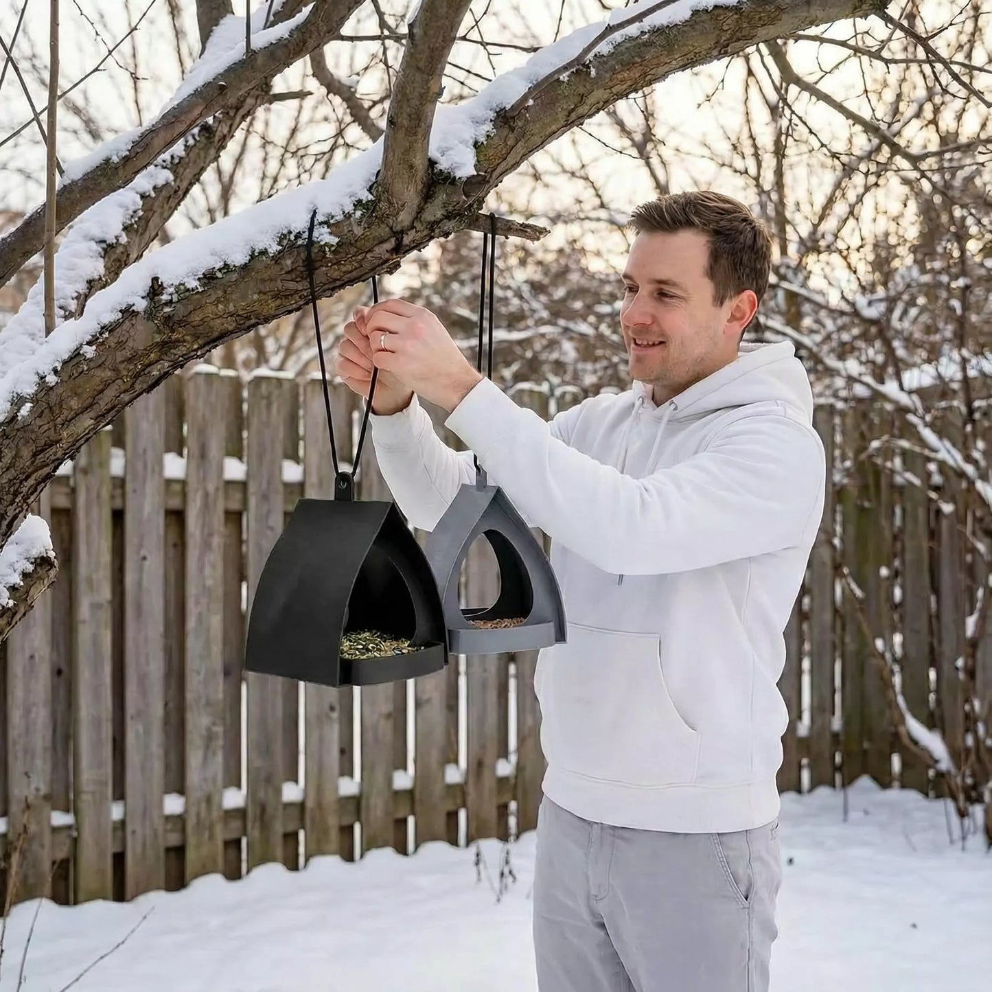 📢 55 % rabatt ⏰ Hängande fågelmatare med tak – Enkel observation, skyddad mat och hållbar design! 🐦🌧️