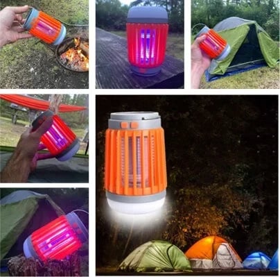 2025 Ny elektrisk chock mygg mygglampa inomhus utomhus USB -laddning myggavvisande myggsläckningslampa