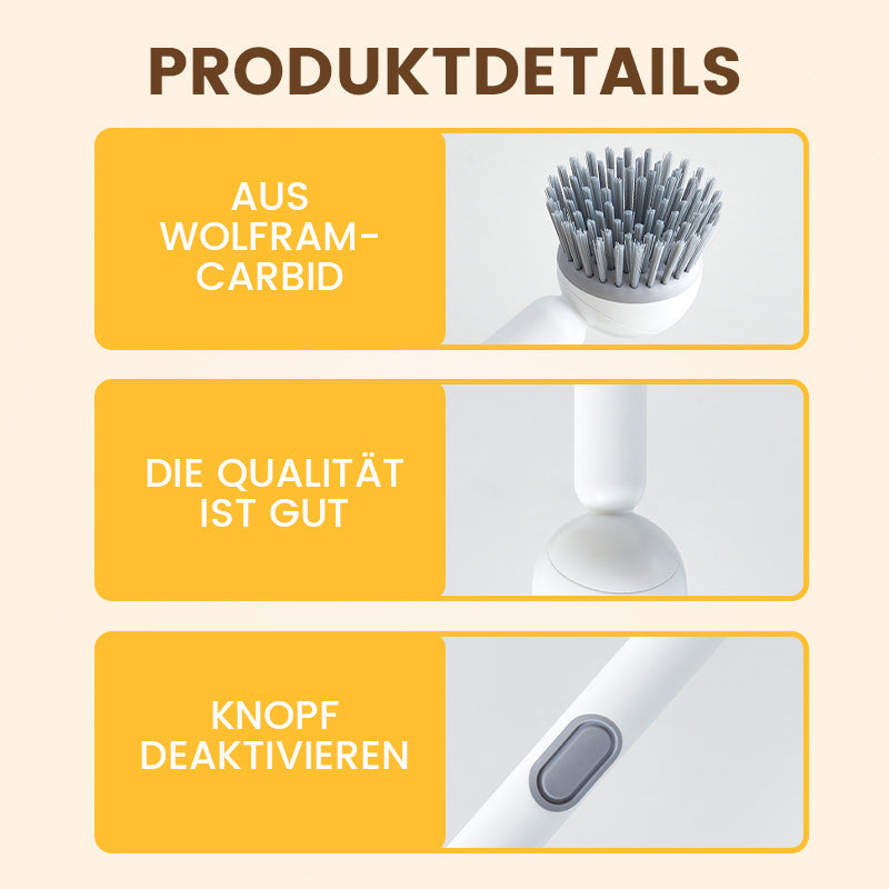 🍳 60 % rabatt! 🧼 Långhandlad roterande rengöringsborste💗 – grundlig rengöring, ryggvänlig, idealisk för bestick 💦