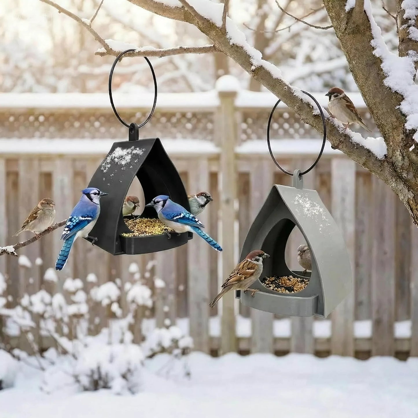 📢 55 % rabatt ⏰ Hängande fågelmatare med tak – Enkel observation, skyddad mat och hållbar design! 🐦🌧️