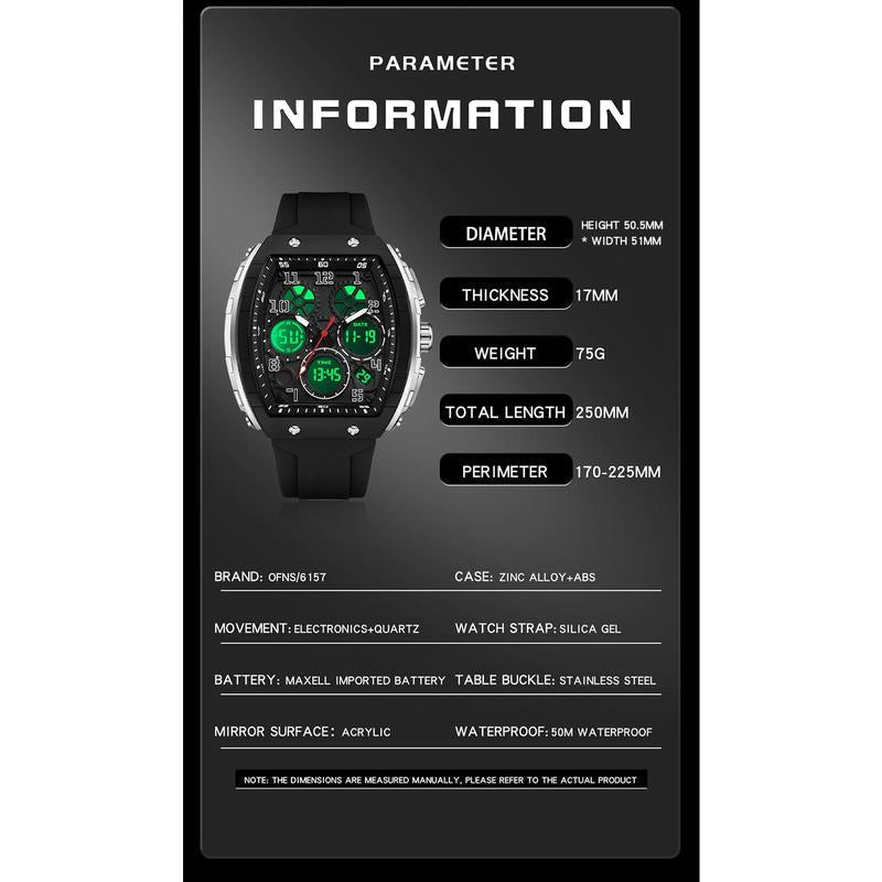 🎁 53% RABATT🎄Sportig, självlysande digital automatisk herrklocka