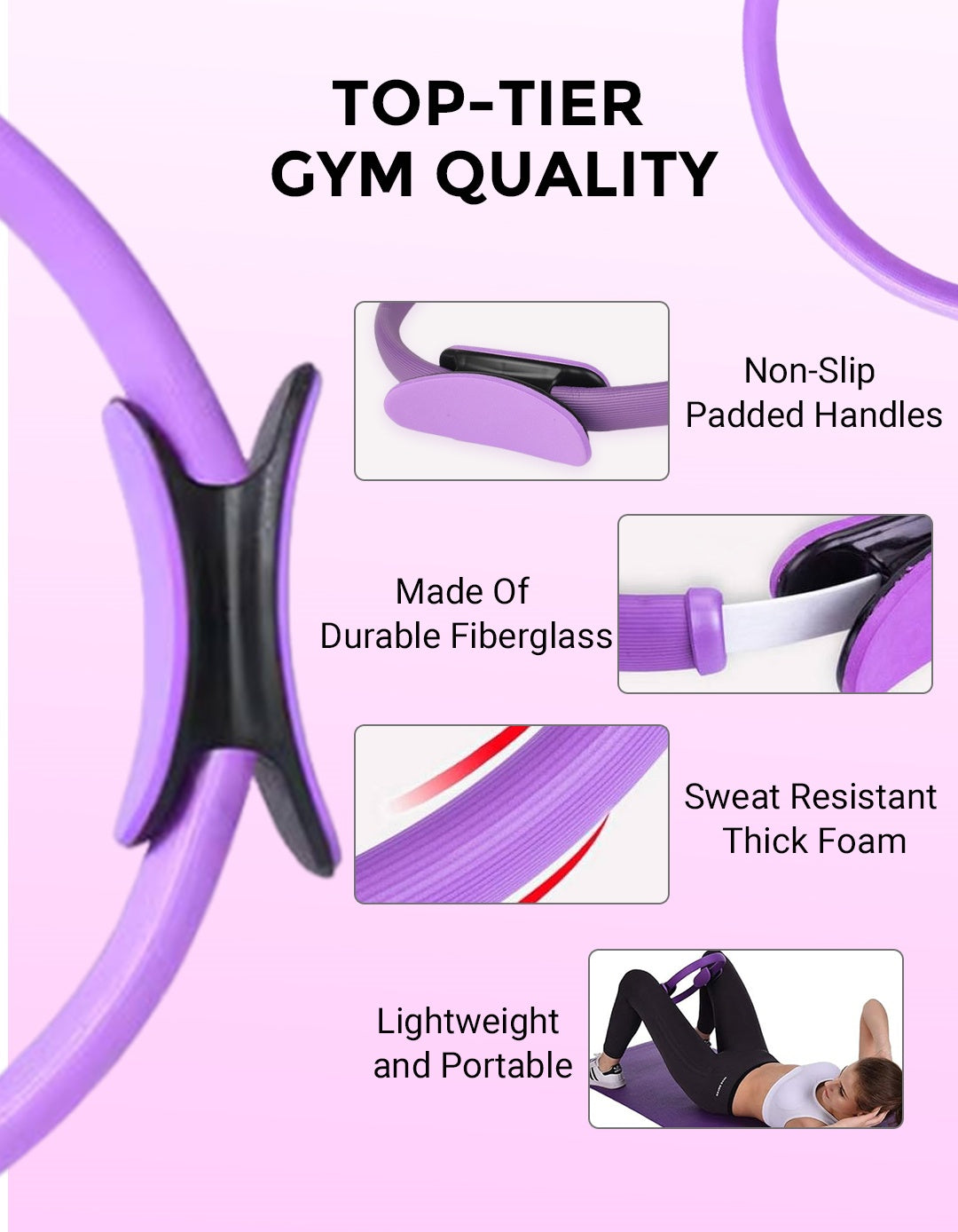 🏆🌸 Forma, stärk och förbättra hållningen – en Pilatesring i ett stycke som passar alla nivåer! 🌿✨ Hållbar och effektiv, perfekt för hemmabruk.