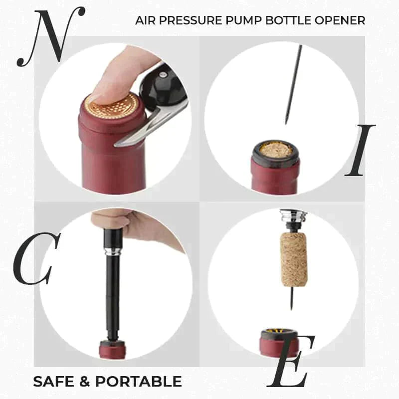 🍷 KÖP 2 FÅ 1 GRATIS! ⚡ Flasköppnare med Luftpump – Öppnar på 3 Sekunder, Stiligt Penn-Design & Inkluderar Tappkran 🔧