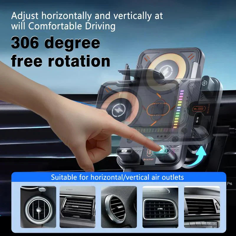 🚗 50% RABATT! 📱 2-i-1 Bilhållare & Trådlös Laddare – Roterbar Magnetisk Fäste, Snabbladdning & Universell Kompatibilitet 🔋