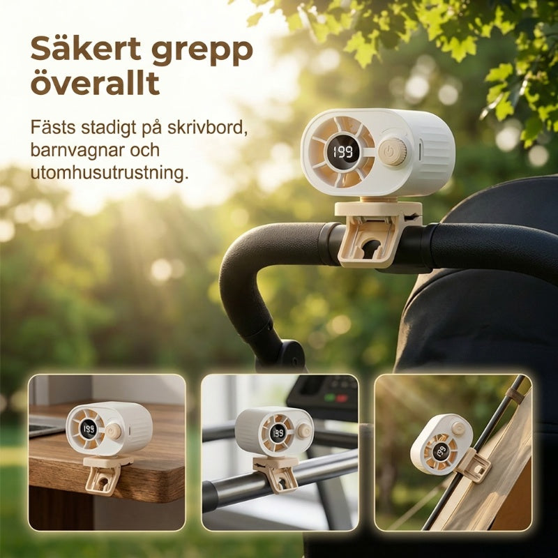 🔥50% RABATT! 🔥Uppladdningsbar Portabel Luftkylare med Clip för Utomhusbruk