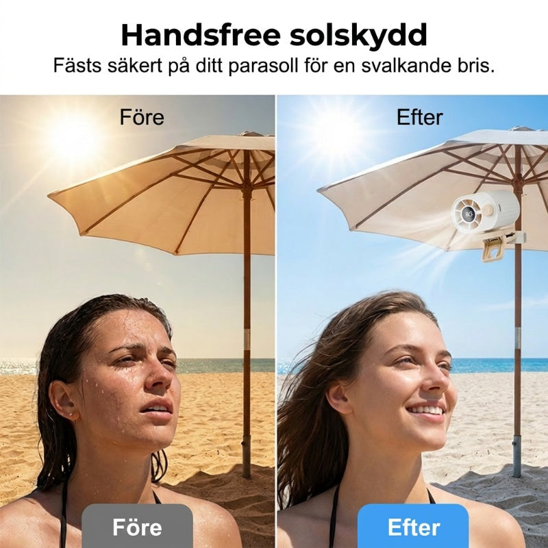 🔥50% RABATT! 🔥Uppladdningsbar Portabel Luftkylare med Clip för Utomhusbruk