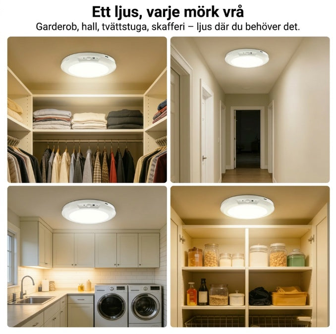 💡 50% RABATT NU! 🧲 Rörelsesensor LED Taklampa – Automatisk, Magnetisk & USB Uppladdningsbar – Röststyrning, 120° Detektering, 30s Auto-Off ✨