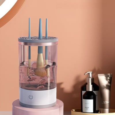 💖 60% RABATT! ✨ AUTOMATISK SMINKBORSTETVÄTT - Djuprengöring på 3 Minuter, Bärbar & Tyst Drift, USB-laddning för Resor och Hemmabruk 🌸🚿