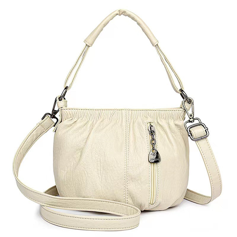 ⏰ Endast nu 50% rabatt!👜✨ Avslappnad veckad väska i mjukt läder ✨ – Praktisk bucket-väska med stil 💼 Lätt, slitstark och perfekt för vardagsbruk! 🌟