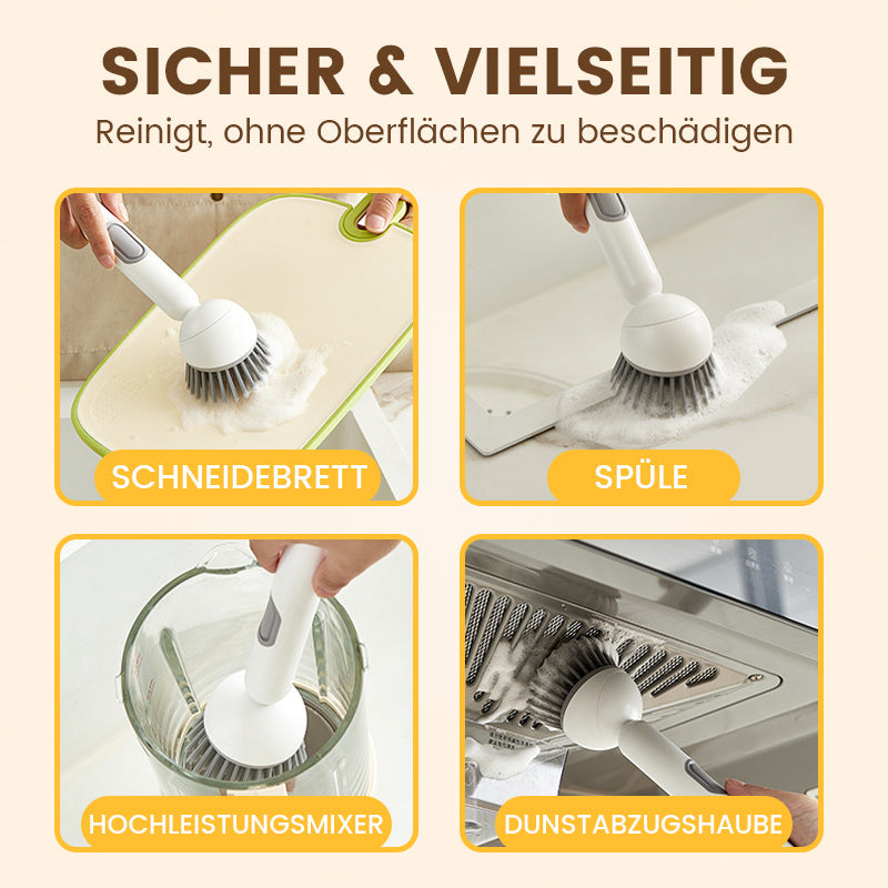 🍳 60 % rabatt! 🧼 Långhandlad roterande rengöringsborste💗 – grundlig rengöring, ryggvänlig, idealisk för bestick 💦