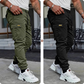 👖 50% RABATT NU!🛠️ Herr Arbetsbyxor Cargo Sweatpants – Taperade Joggers & Dragsko – Multi-Ficka Streetwear 🔥
