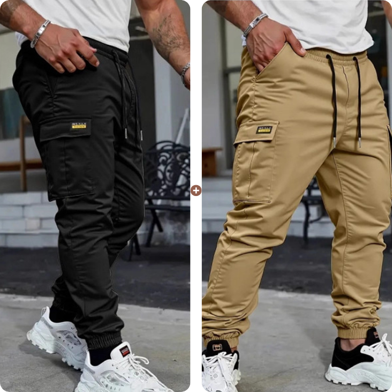 👖 50% RABATT NU!🛠️ Herr Arbetsbyxor Cargo Sweatpants – Taperade Joggers & Dragsko – Multi-Ficka Streetwear 🔥
