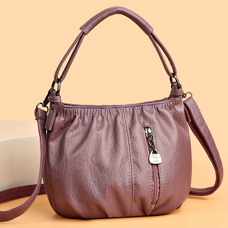 ⏰ Endast nu 50% rabatt!👜✨ Avslappnad veckad väska i mjukt läder ✨ – Praktisk bucket-väska med stil 💼 Lätt, slitstark och perfekt för vardagsbruk! 🌟