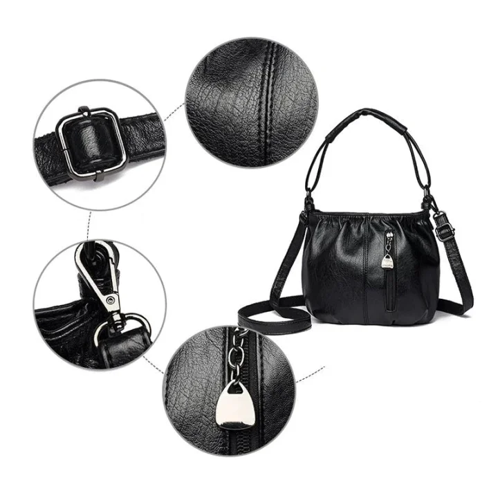 ⏰ Endast nu 50% rabatt!👜✨ Avslappnad veckad väska i mjukt läder ✨ – Praktisk bucket-väska med stil 💼 Lätt, slitstark och perfekt för vardagsbruk! 🌟