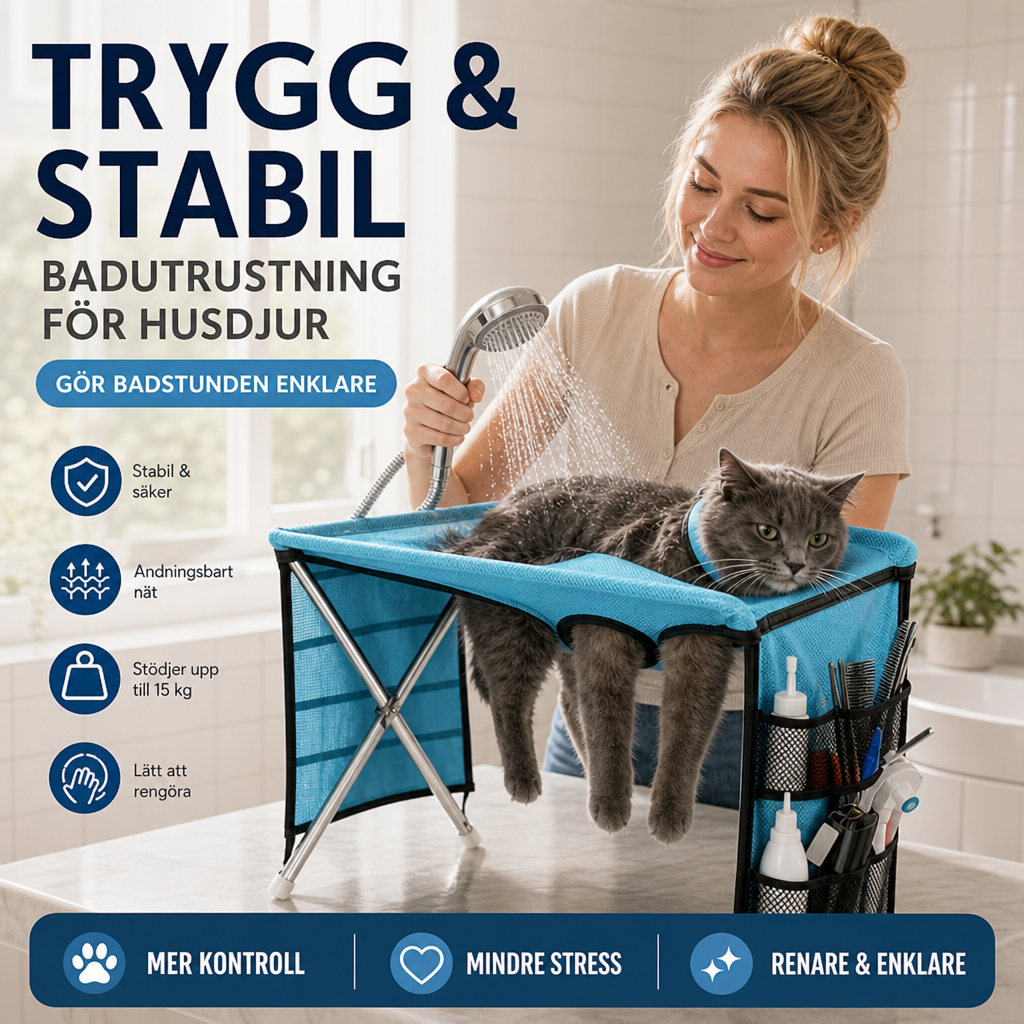 🐕 50 % RABATT NU! 🛁 2‑i‑1 hopfällbar skötselbädd för husdjur – stabil, andningsbar & avtagbar – perfekt för bad, trimning och pälsvård 🧴