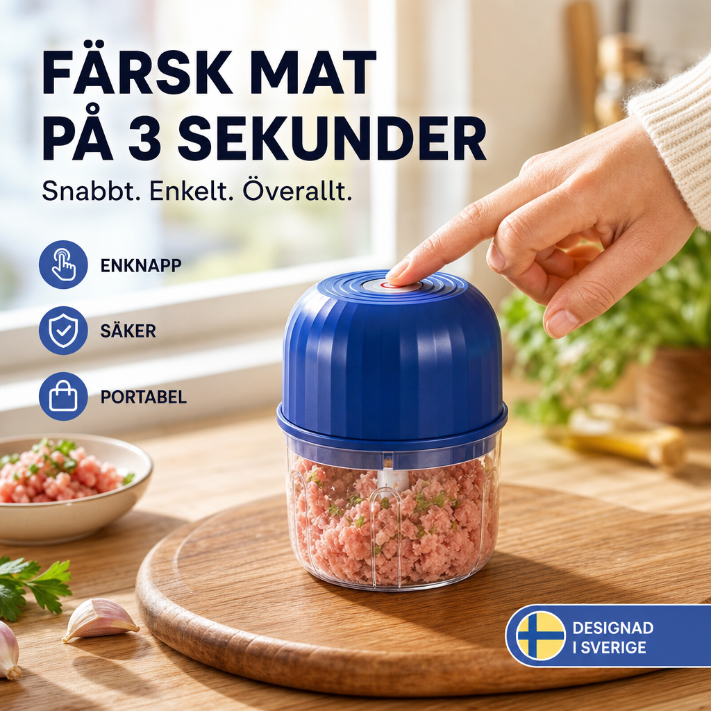 ⚡ 50% RABATT NU! 🔪 Kraftfull Minihackare – Sladdlös & USB-C Laddning – Perfekt för Snabb Matförberedelse – Enkel att Använda & Rengöra 🍲