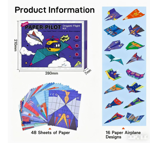 ✈️ 50% RABATT NU! ✨ Kreativt DIY-pappersflygplan - Bygg & Kasta 10 Modeller, Pedagogisk STEM-leksak för Barn 6-12 År 🎯🧠