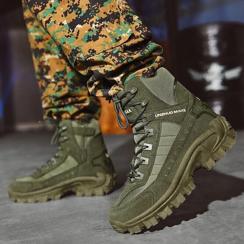 🔥Vattentäta utomhusstövlar med punkteringsskydd för män Stridsstövlar Arméstövlar🥾 (uppgradering av hållbarhet)