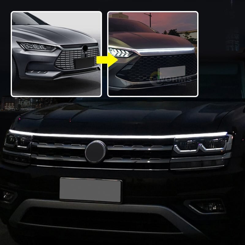 🚗 50% RABATT NU! ✨ Dynamiskt Skanning HoodBeam-kit - Mjuka och Hypnotiska Ljuseffekter för en Unik Bilupplevelse 🌟🔧