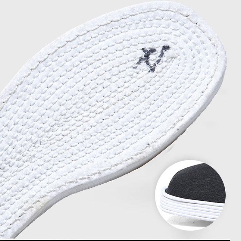 Unisex andningsbara tusenlagers slip-on tyg arbetsskor