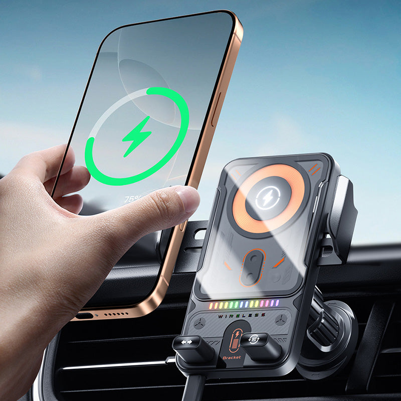 🚗 50% RABATT! 📱 2-i-1 Bilhållare & Trådlös Laddare – Roterbar Magnetisk Fäste, Snabbladdning & Universell Kompatibilitet 🔋