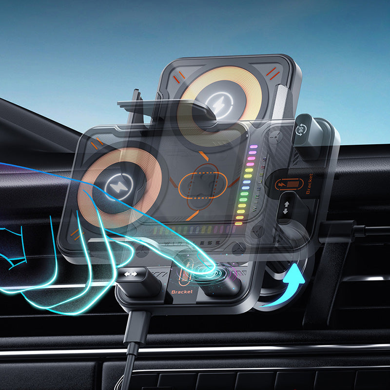 🚗 50% RABATT! 📱 2-i-1 Bilhållare & Trådlös Laddare – Roterbar Magnetisk Fäste, Snabbladdning & Universell Kompatibilitet 🔋