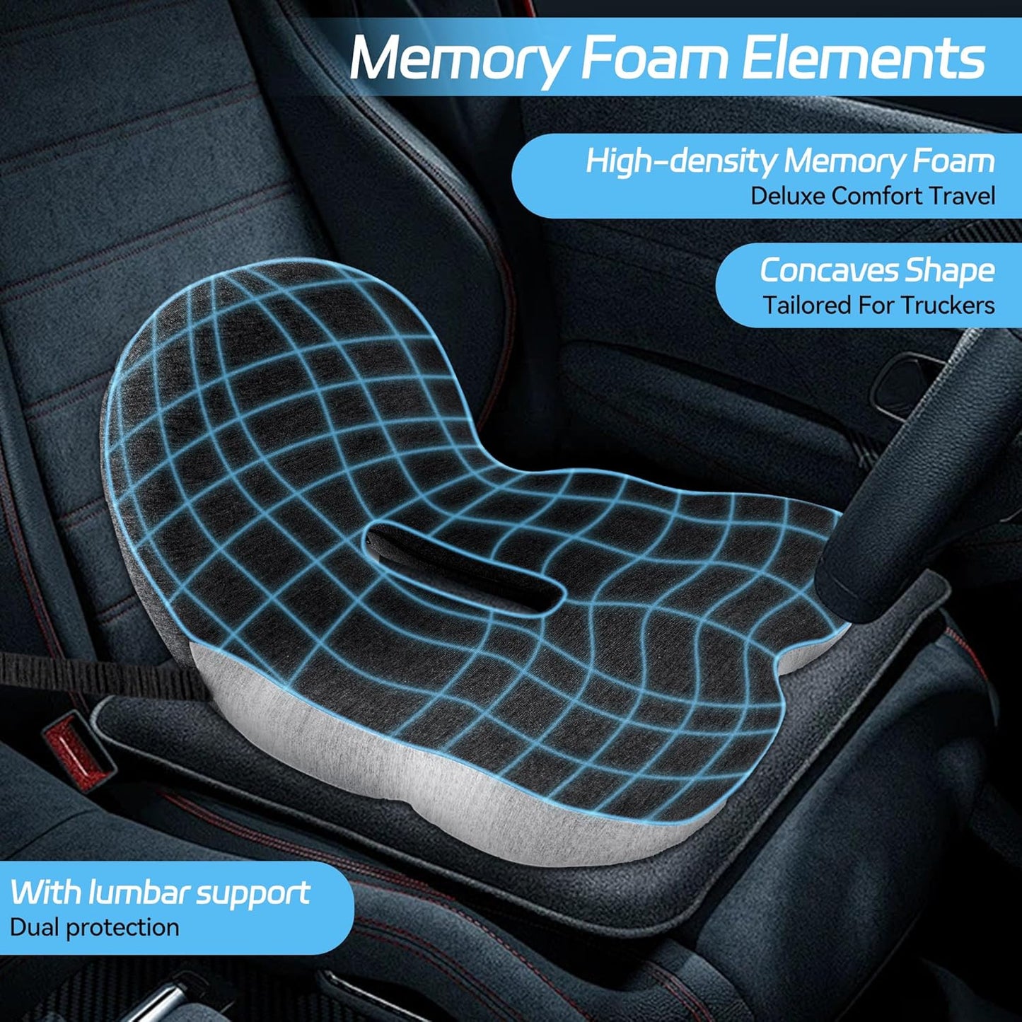 🚗50% RABATT!💺 ERGONOMISK BILSTOL – KÖR I KOMFORT HELA DAGEN! ✨ Halkfri minnesskumsits – Formar sig efter din kropp