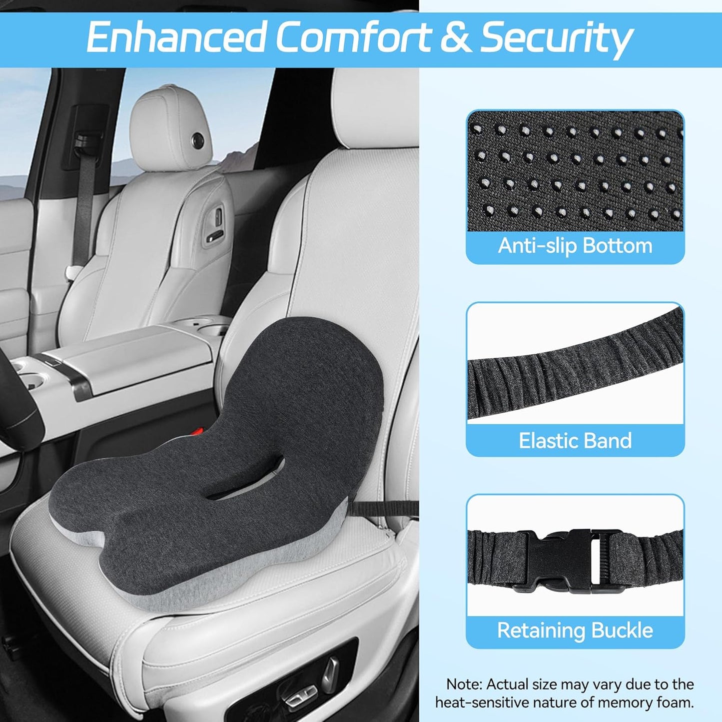 🚗50% RABATT!💺 ERGONOMISK BILSTOL – KÖR I KOMFORT HELA DAGEN! ✨ Halkfri minnesskumsits – Formar sig efter din kropp