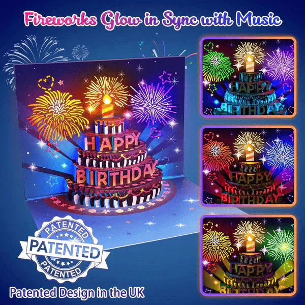 🎵 60% RABATT! 🎂 3D Popup-Musikalisk Födelsedagskort – Lyser, Spelar Sång & Överraskande Popup 🎁