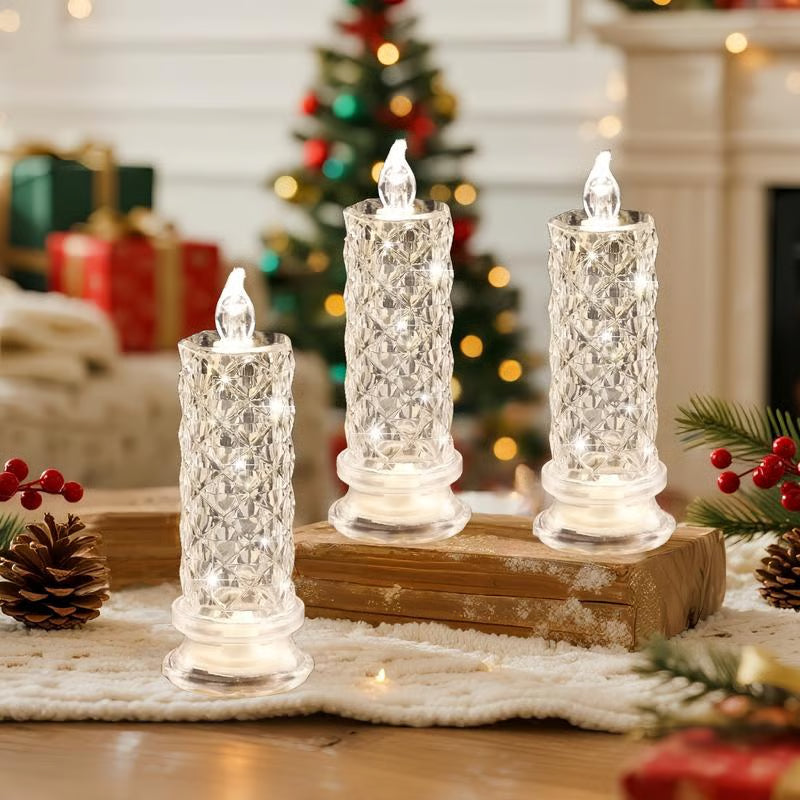 🔥Köp 1 få 1 gratis 🎁Set med 4 LED-kristalljus