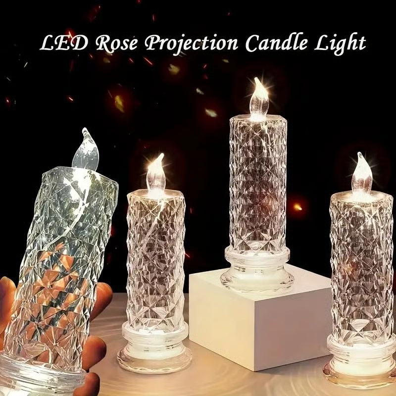 🔥Köp 1 få 1 gratis 🎁Set med 4 LED-kristalljus