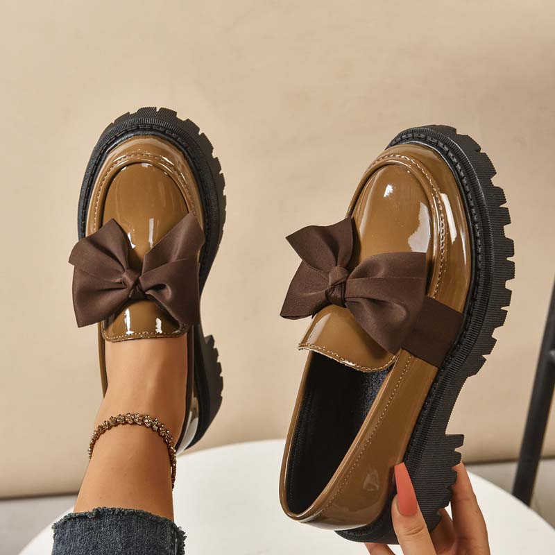 Chic och Söt Platåloafers med Rosett