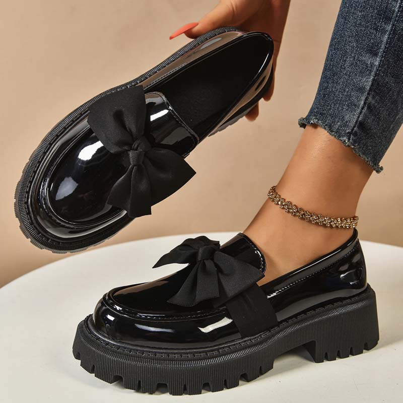 Chic och Söt Platåloafers med Rosett