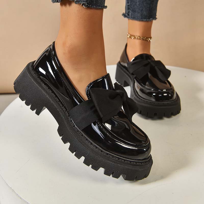Chic och Söt Platåloafers med Rosett