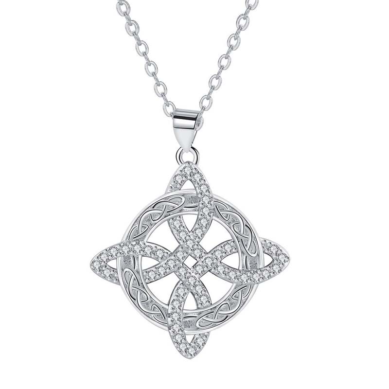 💐 Het försäljning 📿💃 Häxknut-halsband med glittrande stjärnstråle-hänge