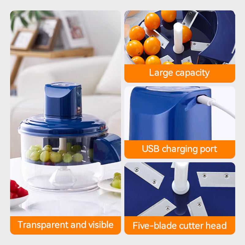 🧄 50% RABATT! 🍇 Transparent Elektrisk Frukt- & Grönsaksskalare – 5 Blad & Snabb Skalning – Perfekt för Köket – Enkel Rengöring 🍎
